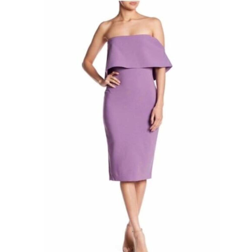 Likely Driggs Strapless‎ Midi Dress in Purple